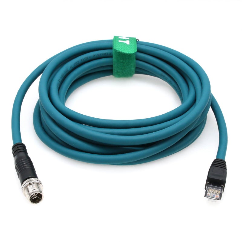 HangTon Ethernet Cable for Datalogic Matrix 220 320 Keyence Cognex in-Sight 7000 Gen2 Vision Camera Sensor Reader, M12 8 Pin X-Coding RJ45 CAT-7e 10M - Image 1